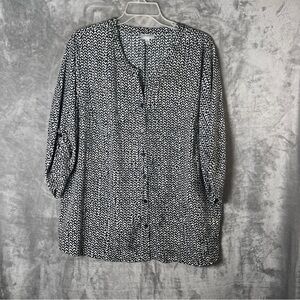 Catherines Monochrome Button Down Shirt